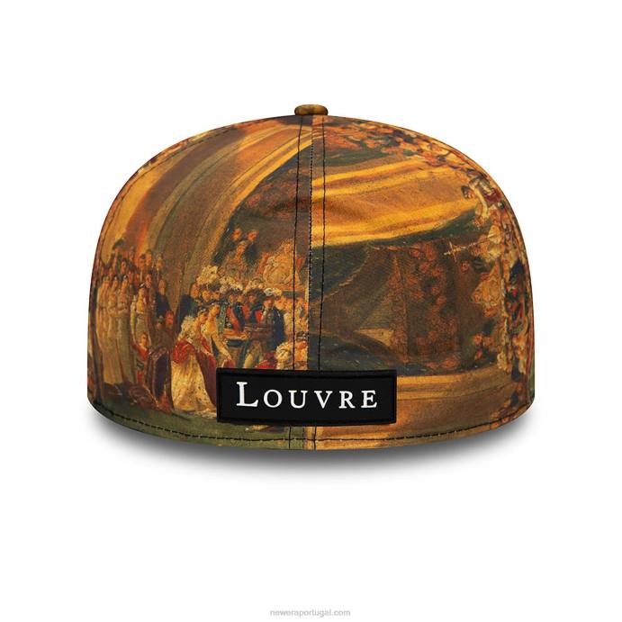 FFTN800 New Era boné ajustado marrom 59fifty estampado le louvre