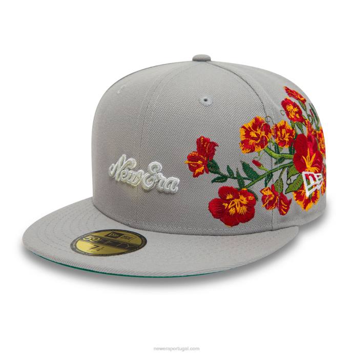 FFTN801 New Era boné justo 59fifty cinza floral