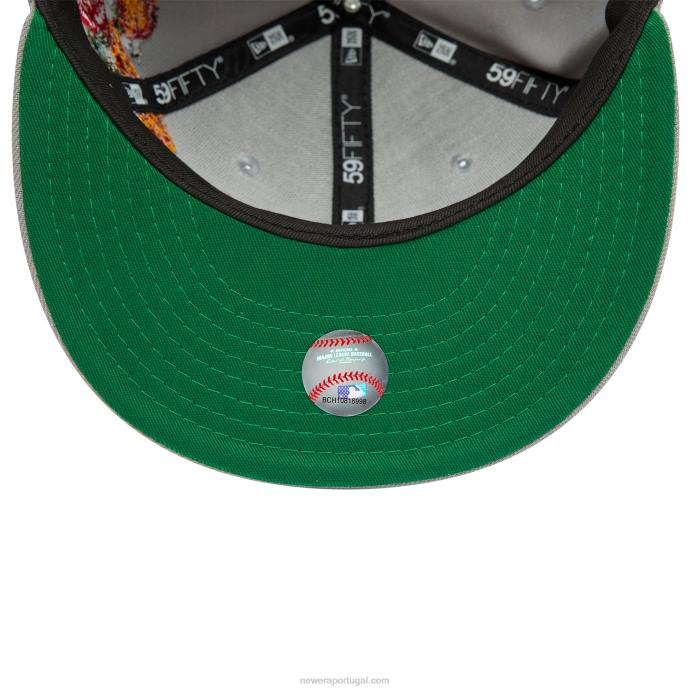 FFTN801 New Era boné justo 59fifty cinza floral