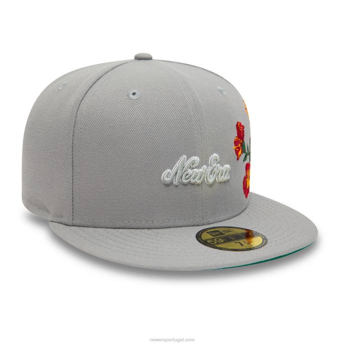 FFTN801 New Era boné justo 59fifty cinza floral
