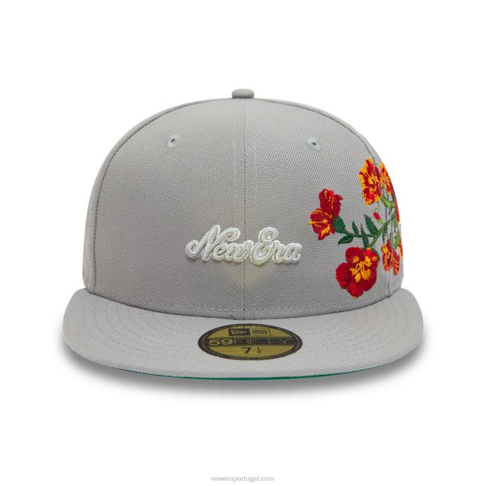FFTN801 New Era boné justo 59fifty cinza floral