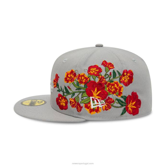 FFTN801 New Era boné justo 59fifty cinza floral