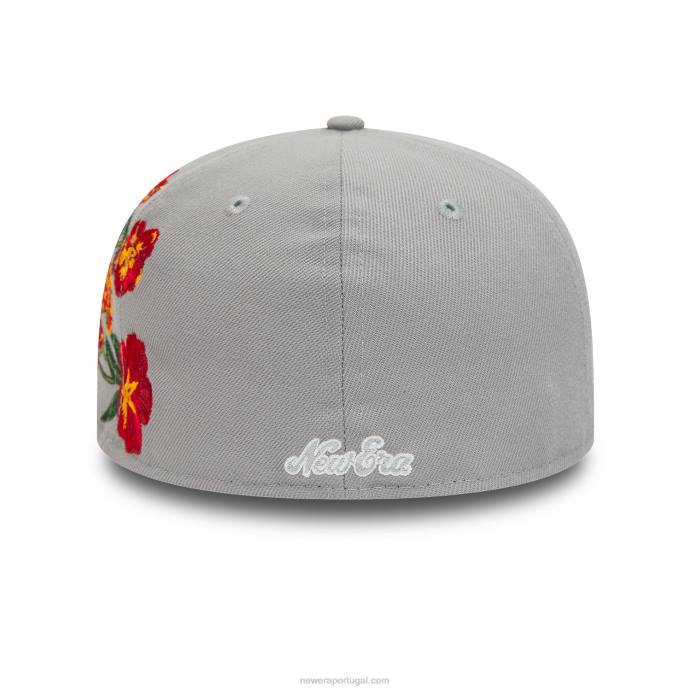FFTN801 New Era boné justo 59fifty cinza floral