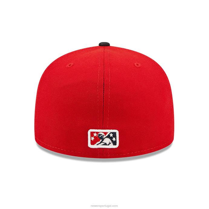 FFTN802 New Era boné Louisville Bats Milb Red 59Fifty
