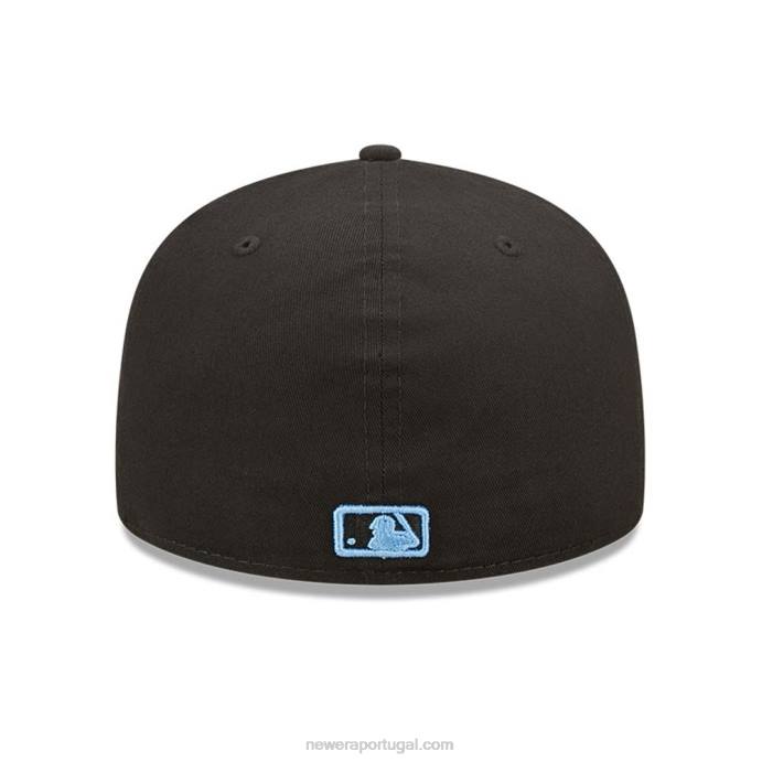 FFTN805 New Era boné ajustado preto 59fifty essencial da liga la dodgers