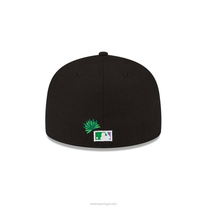 FFTN808 New Era Tampa Bay Rays Stateview Preto 59Fifty Boné Ajustado