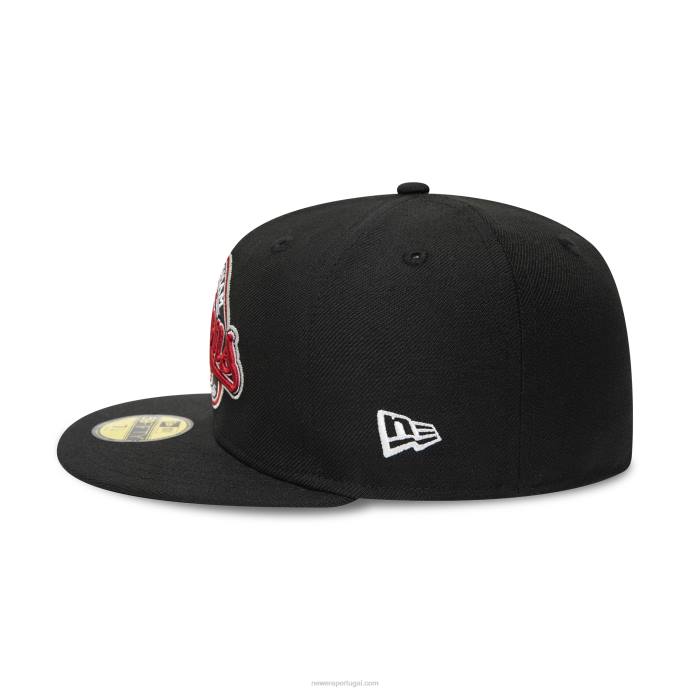 FFTN809 New Era boné birmingham barons milb preto e vermelho com marca nominativa 59fifty