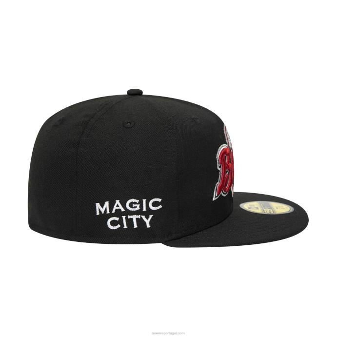 FFTN809 New Era boné birmingham barons milb preto e vermelho com marca nominativa 59fifty