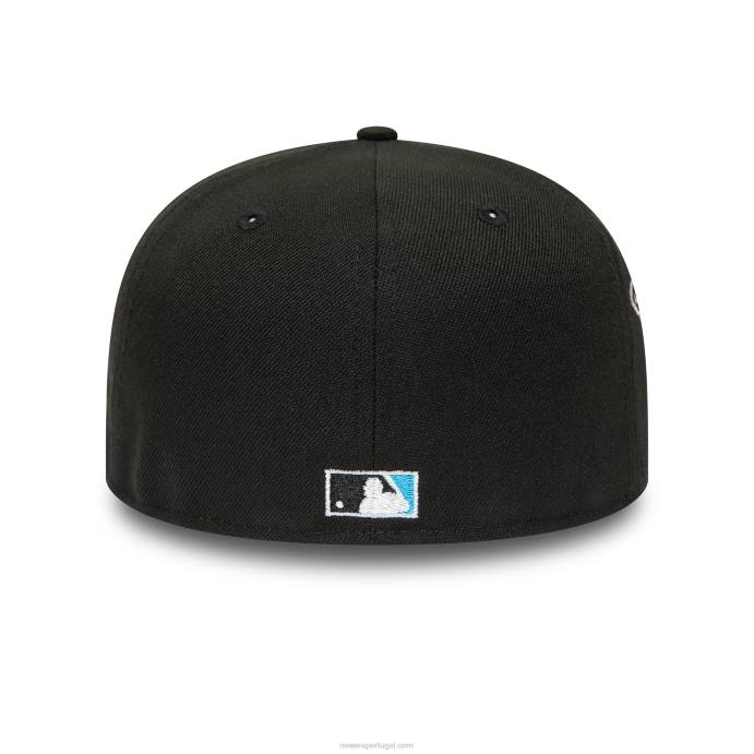 FFTN80 New Era miami marlins 25º aniversário boné preto 59fifty
