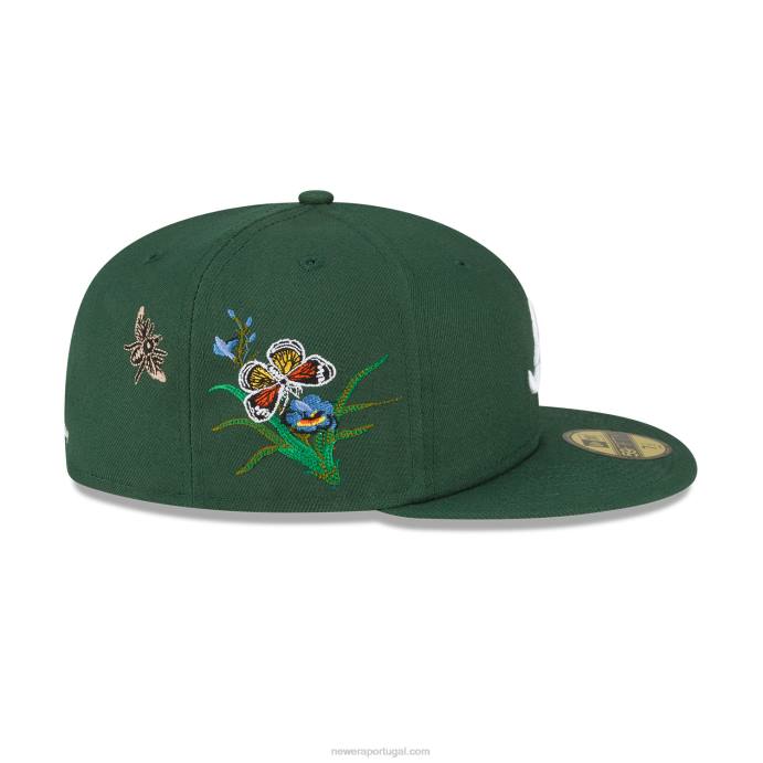 FFTN812 New Era Boné de feltro Atlanta Braves x mlb verde escuro 59fifty