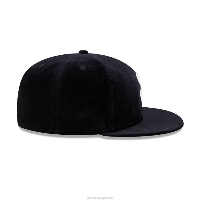 FFTN813 New Era Boné Chicago White Sox Veludo Preto 59Fifty