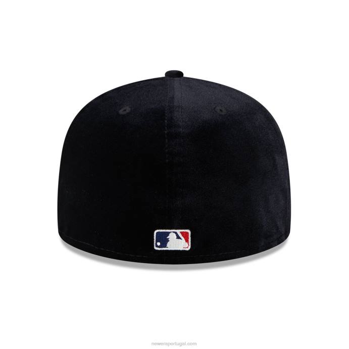 FFTN813 New Era Boné Chicago White Sox Veludo Preto 59Fifty