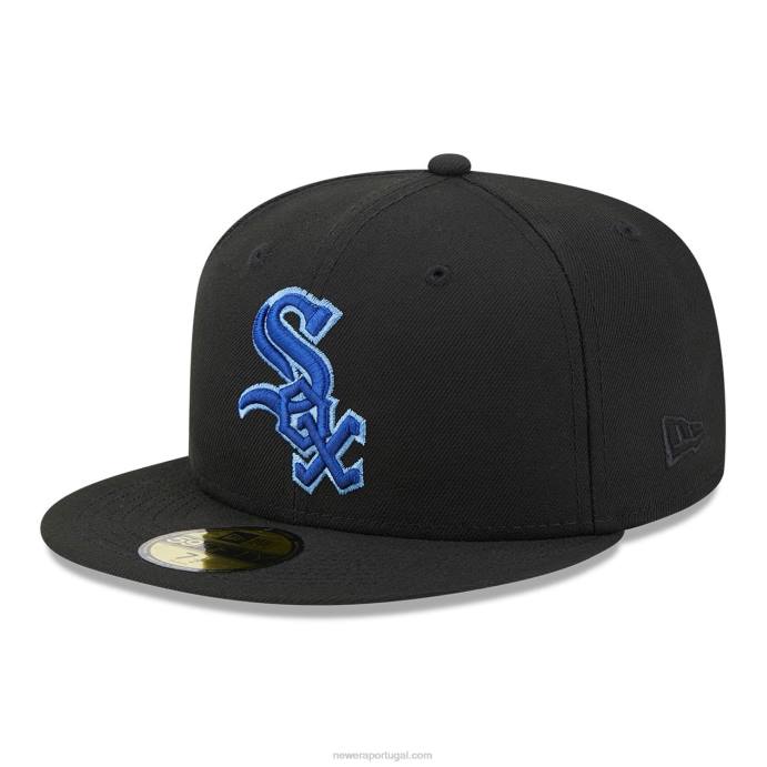 FFTN815 New Era chicago white sox state tartan preto 59fifty boné justo