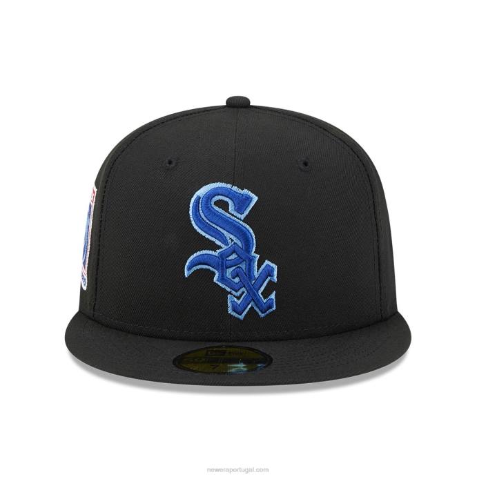FFTN815 New Era chicago white sox state tartan preto 59fifty boné justo