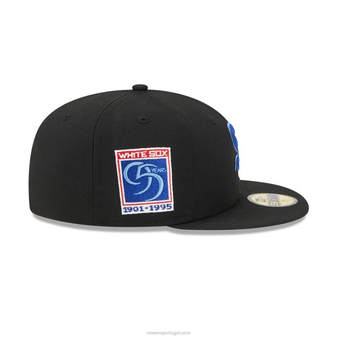 FFTN815 New Era chicago white sox state tartan preto 59fifty boné justo