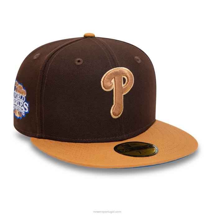 FFTN817 New Era boné ajustado philadelphia phillies 2008 world series marrom 59fifty