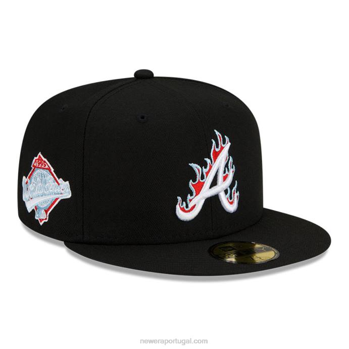 FFTN819 New Era boné justo atlanta braves mlb team fire preto 59fifty