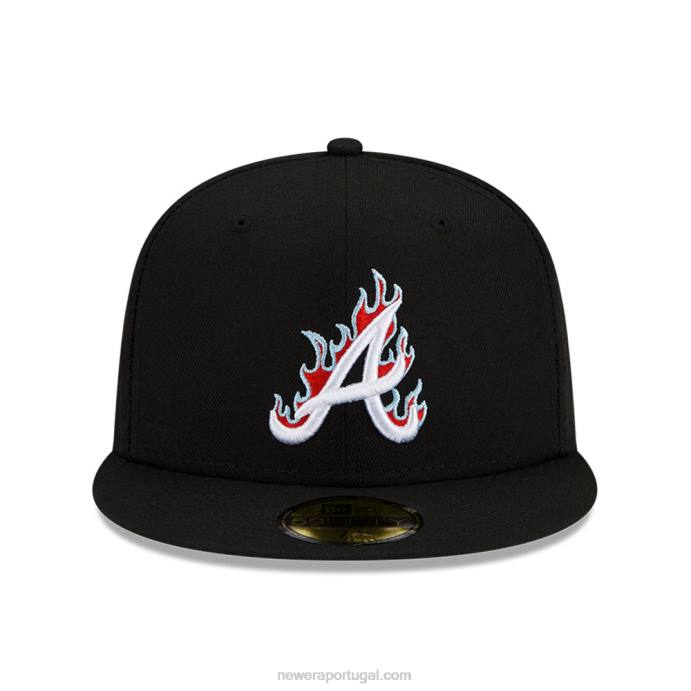 FFTN819 New Era boné justo atlanta braves mlb team fire preto 59fifty