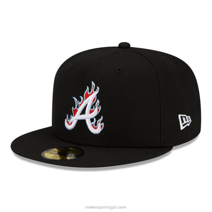FFTN819 New Era boné justo atlanta braves mlb team fire preto 59fifty