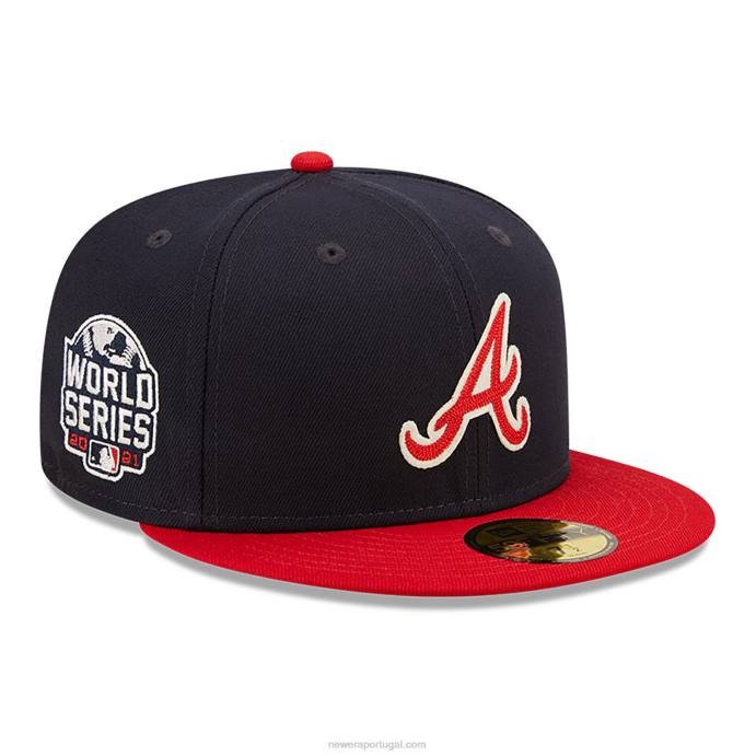 FFTN823 New Era Boné Atlanta Braves Ne Letterman Navy 59Fifty