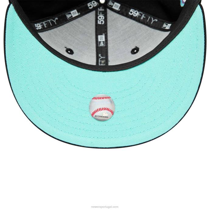 FFTN824 New Era boné la dodgers preto e azul matiz 59fifty ajustado 59fifty