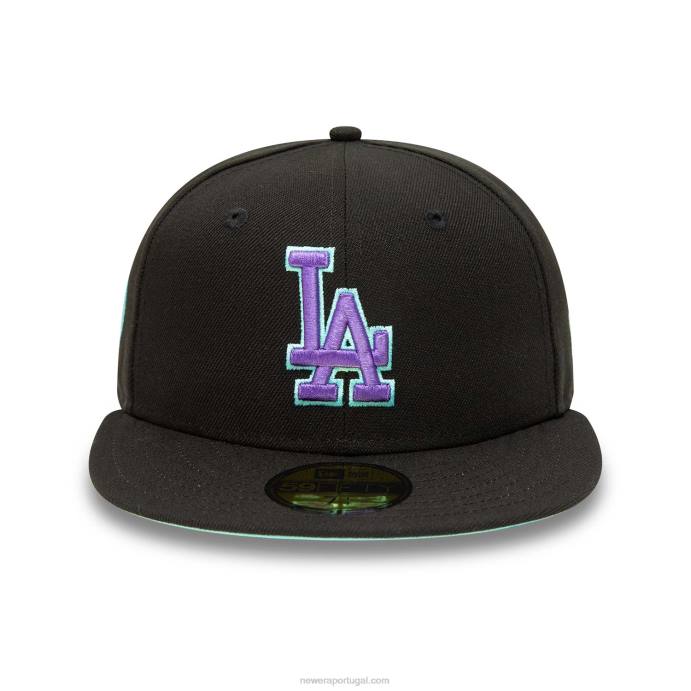 FFTN824 New Era boné la dodgers preto e azul matiz 59fifty ajustado 59fifty