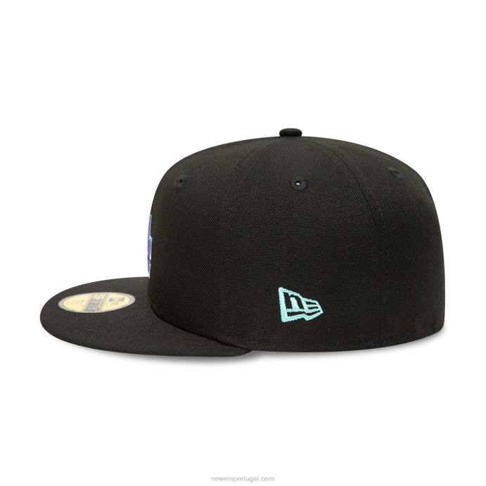 FFTN824 New Era boné la dodgers preto e azul matiz 59fifty ajustado 59fifty