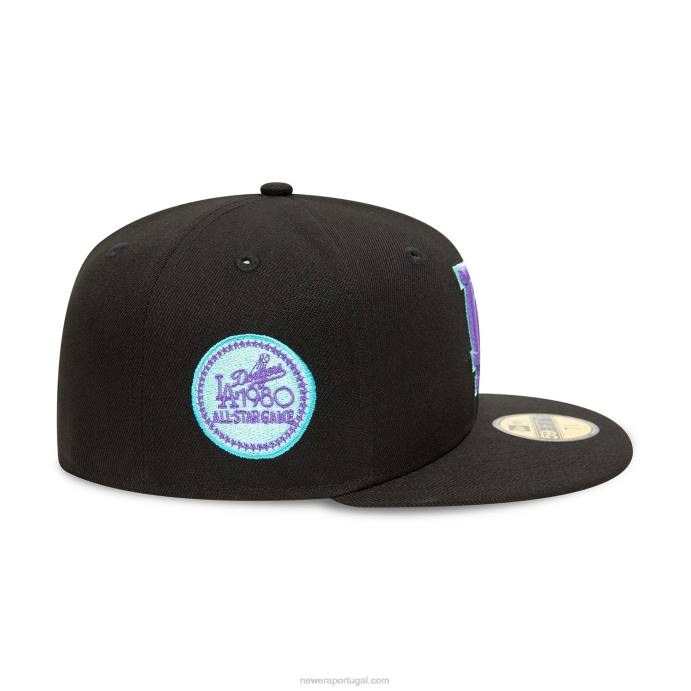 FFTN824 New Era boné la dodgers preto e azul matiz 59fifty ajustado 59fifty