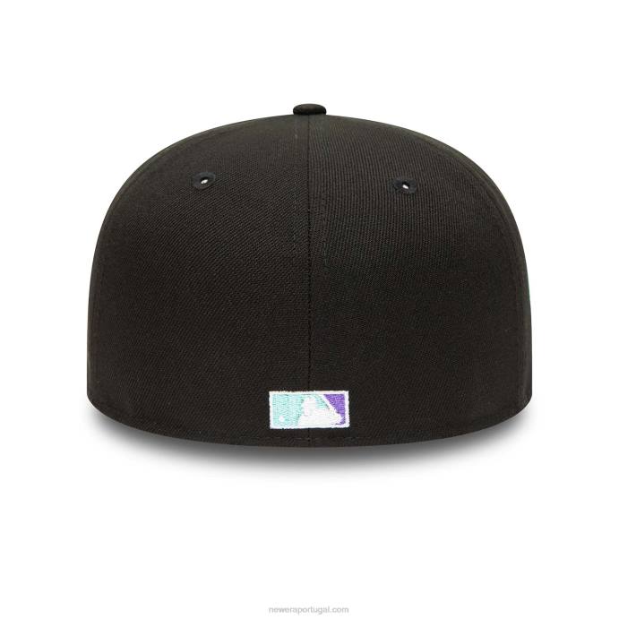 FFTN824 New Era boné la dodgers preto e azul matiz 59fifty ajustado 59fifty