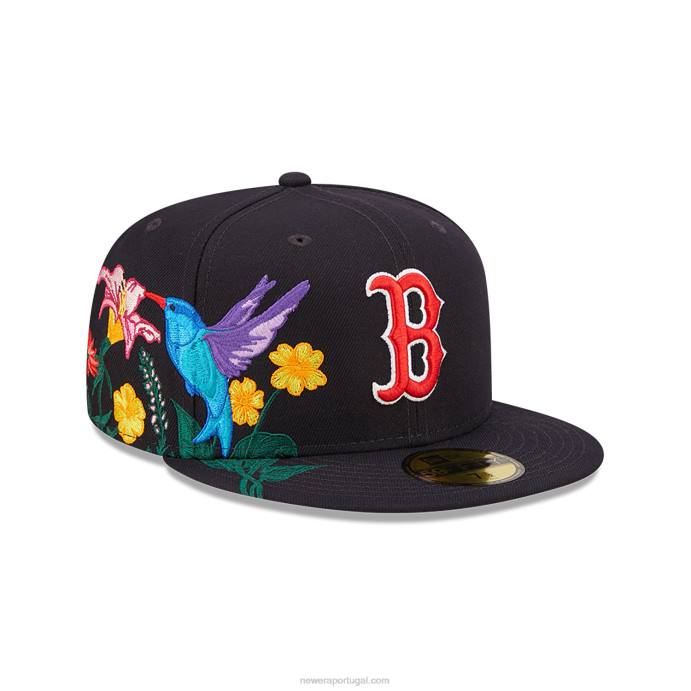 FFTN825 New Era boton red sox mlb blooming navy 59fifty boné justo