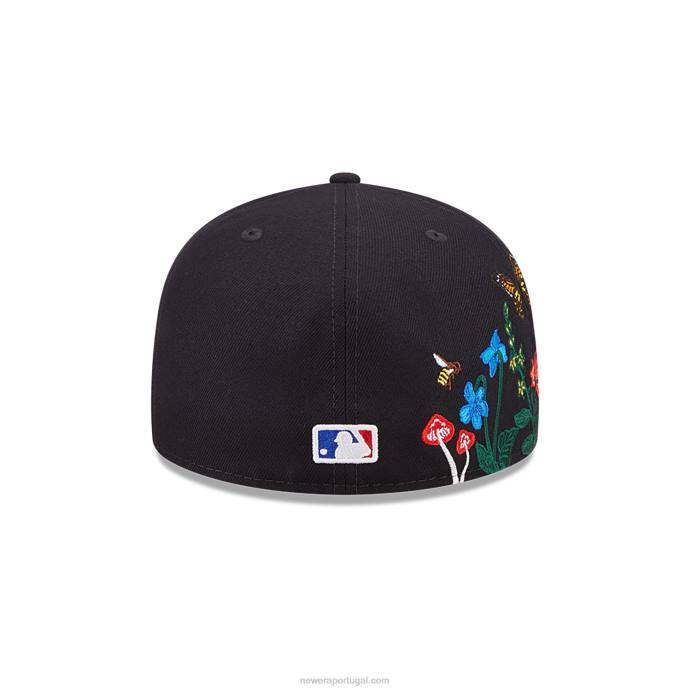 FFTN825 New Era boton red sox mlb blooming navy 59fifty boné justo