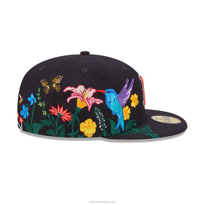 FFTN825 New Era boton red sox mlb blooming navy 59fifty boné justo