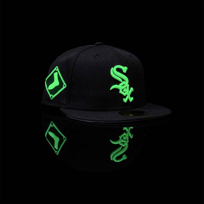 FFTN828 New Era chicago white sox brilha no escuro boné preto 59fifty