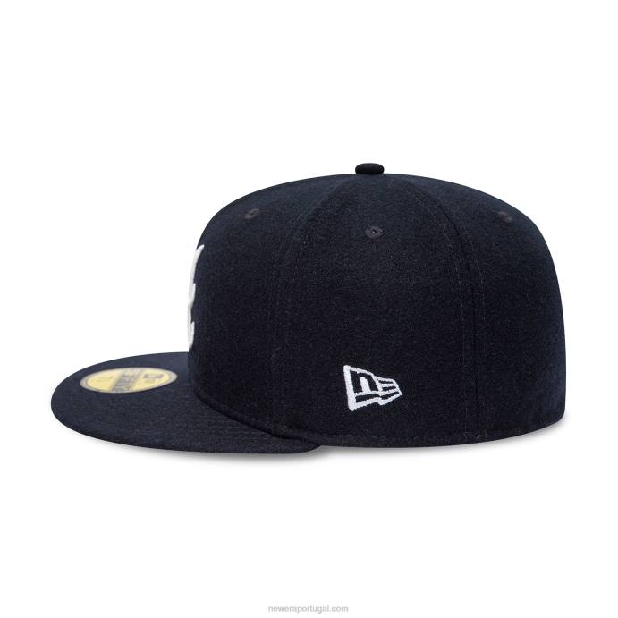 FFTN82 New Era boina de lã azul marinho 59fifty de aniversário do atlanta braves