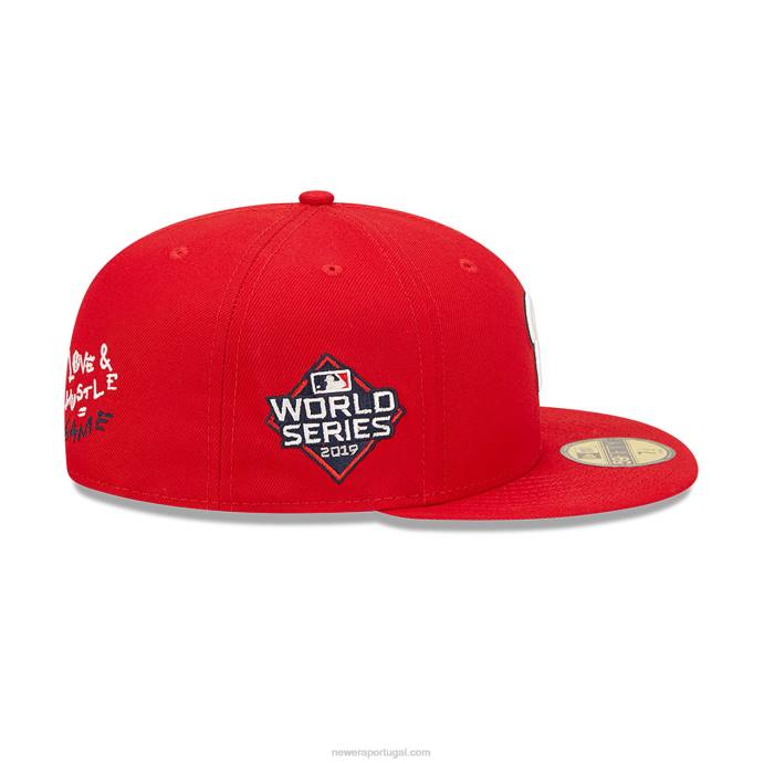FFTN831 New Era Boné 59fifty vermelho team heart washington mlb