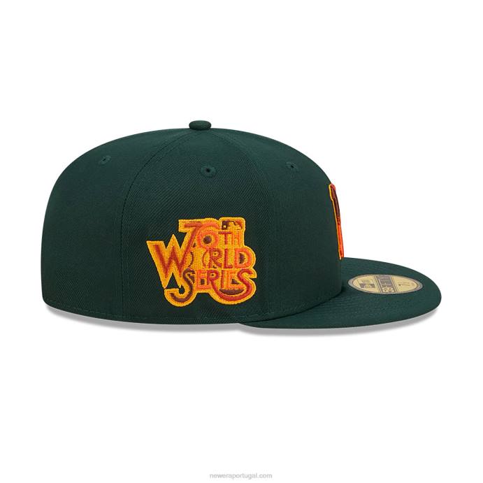 FFTN832 New Era Boné Pittsburgh Pirates Folhoso Verde Escuro 59Fifty