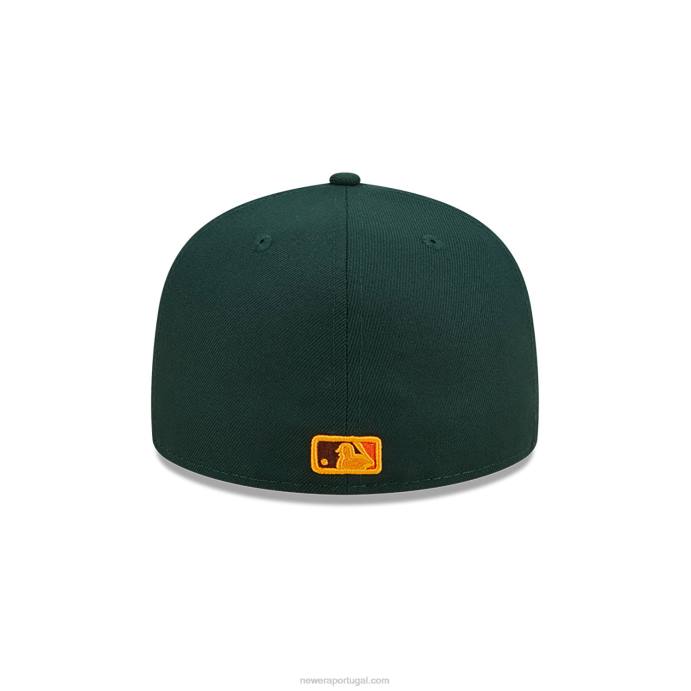 FFTN832 New Era Boné Pittsburgh Pirates Folhoso Verde Escuro 59Fifty
