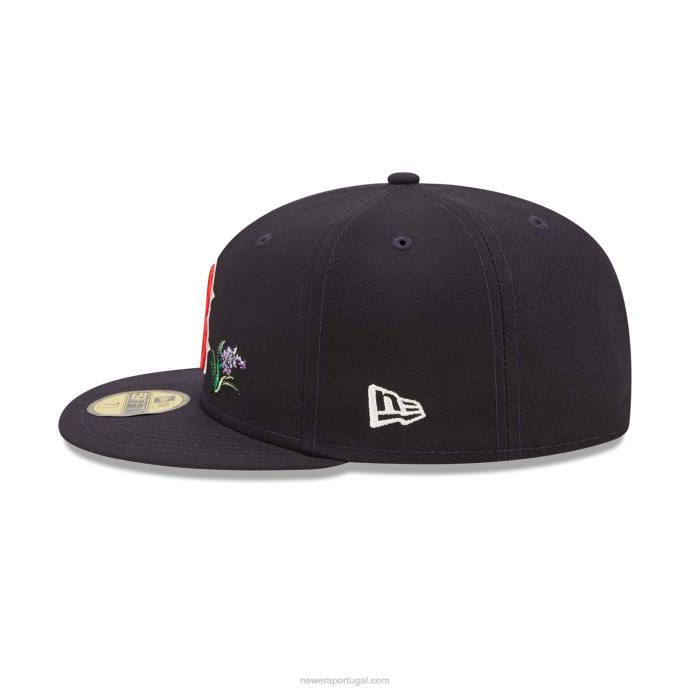 FFTN835 New Era boton red sox aquarela floral marinho boné 59fifty