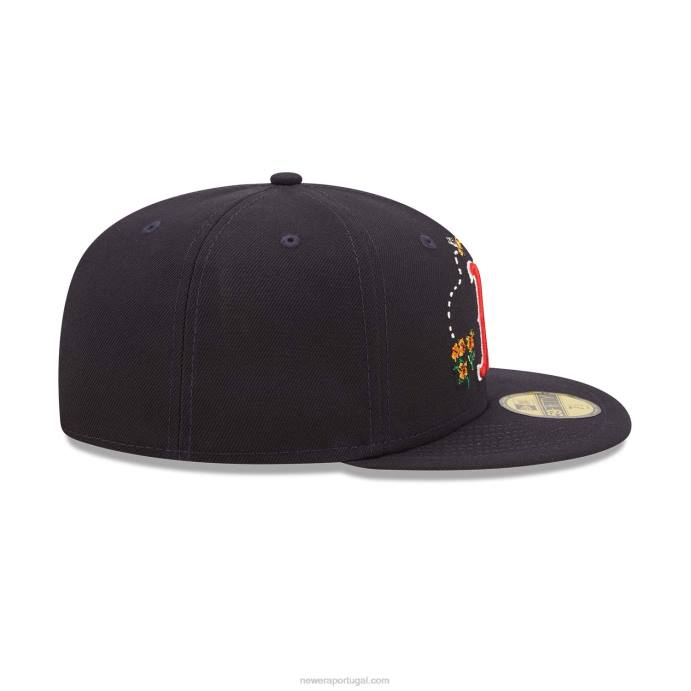 FFTN835 New Era boton red sox aquarela floral marinho boné 59fifty
