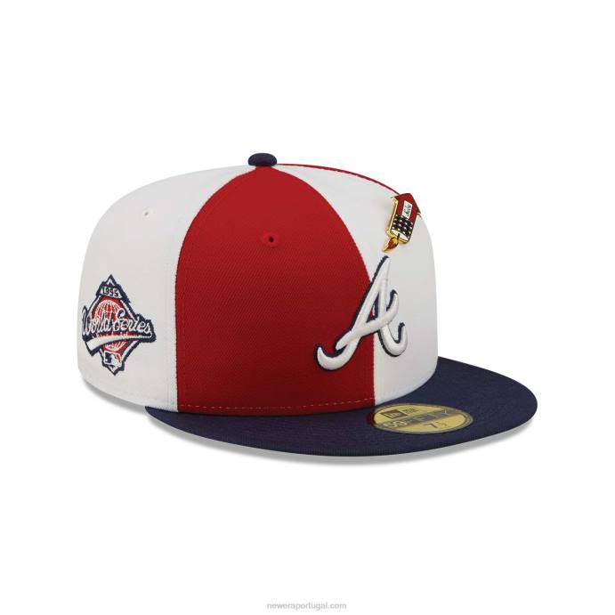 FFTN839 New Era Boné Atlanta Braves Pinwheel Americana Red 59Fifty