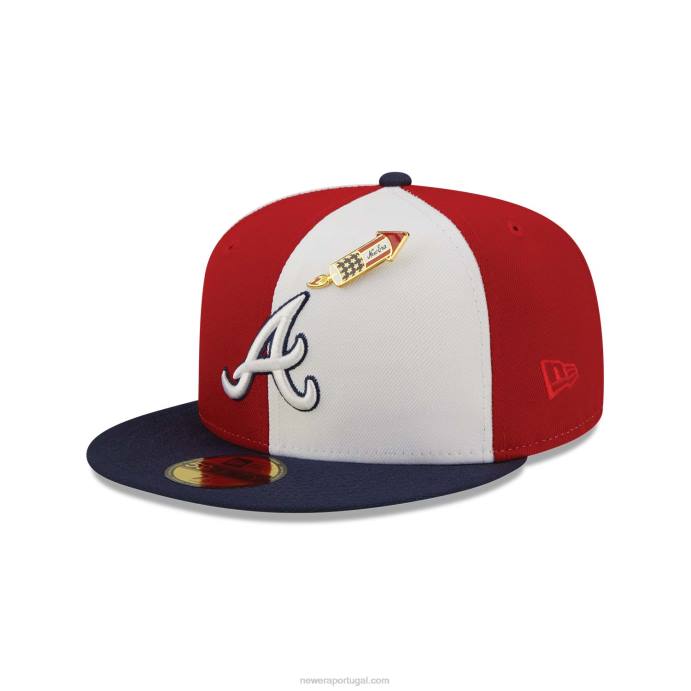 FFTN839 New Era Boné Atlanta Braves Pinwheel Americana Red 59Fifty