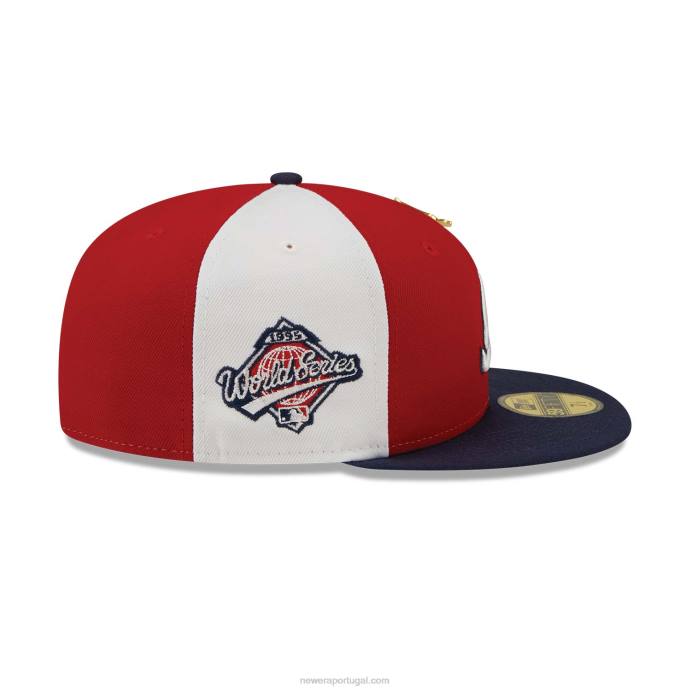 FFTN839 New Era Boné Atlanta Braves Pinwheel Americana Red 59Fifty