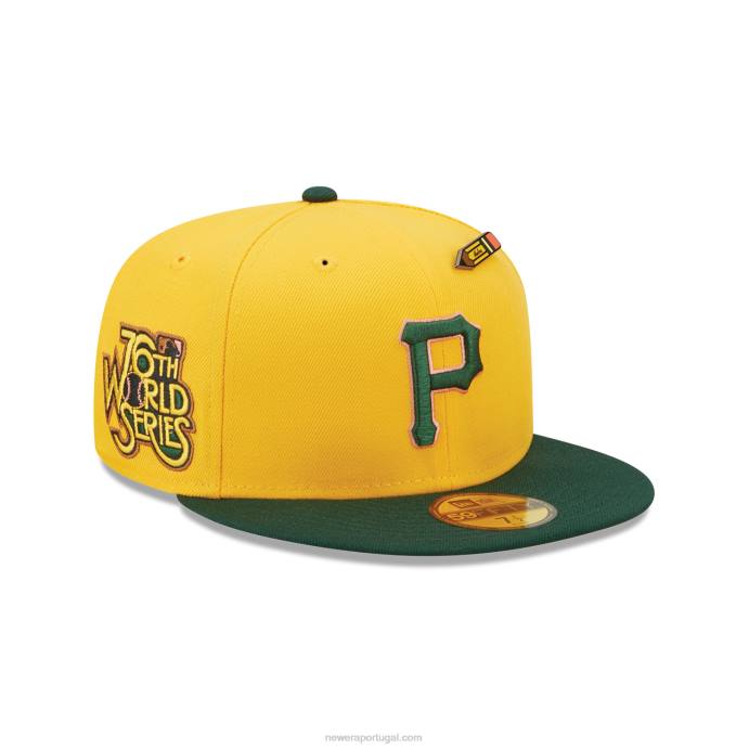 FFTN841 New Era boné amarelo 59fifty de volta às aulas do pittsburgh pirates