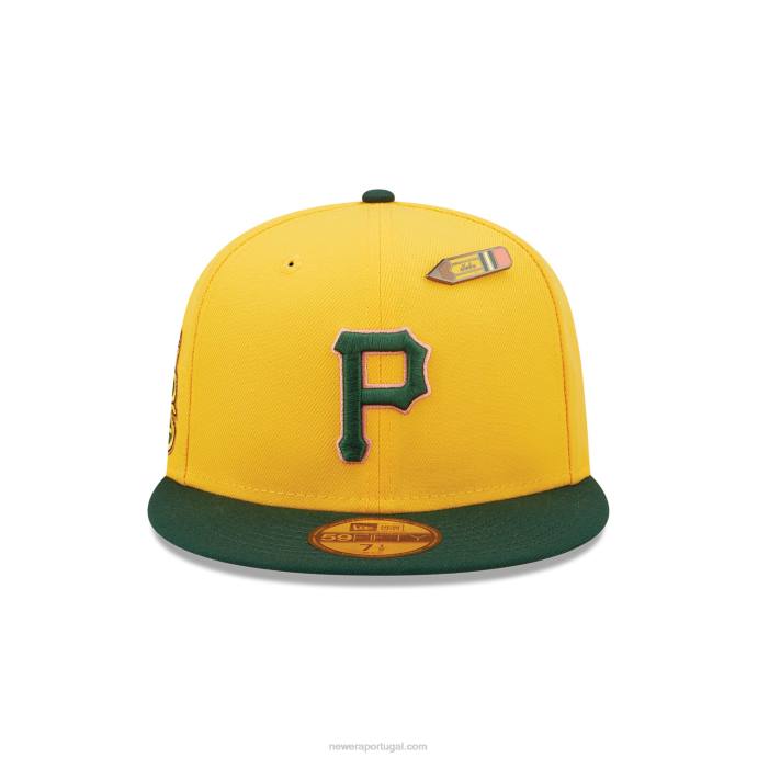 FFTN841 New Era boné amarelo 59fifty de volta às aulas do pittsburgh pirates