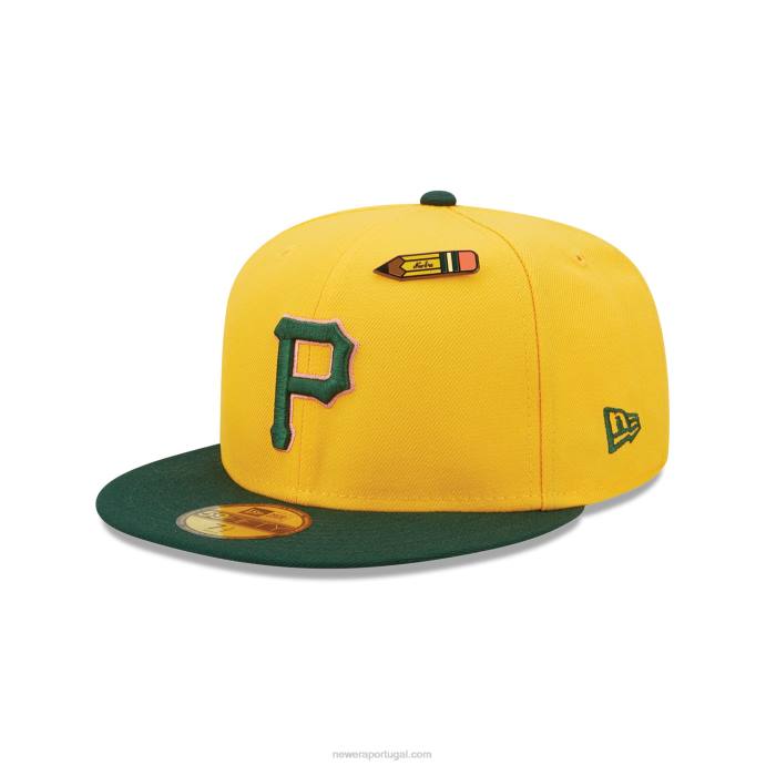 FFTN841 New Era boné amarelo 59fifty de volta às aulas do pittsburgh pirates