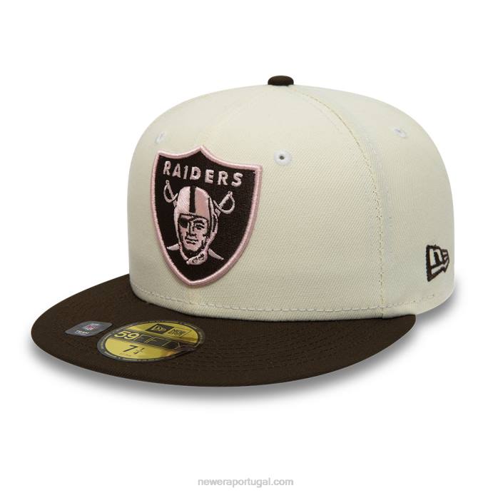 FFTN846 New Era boné branco 59fifty las vegas raiders