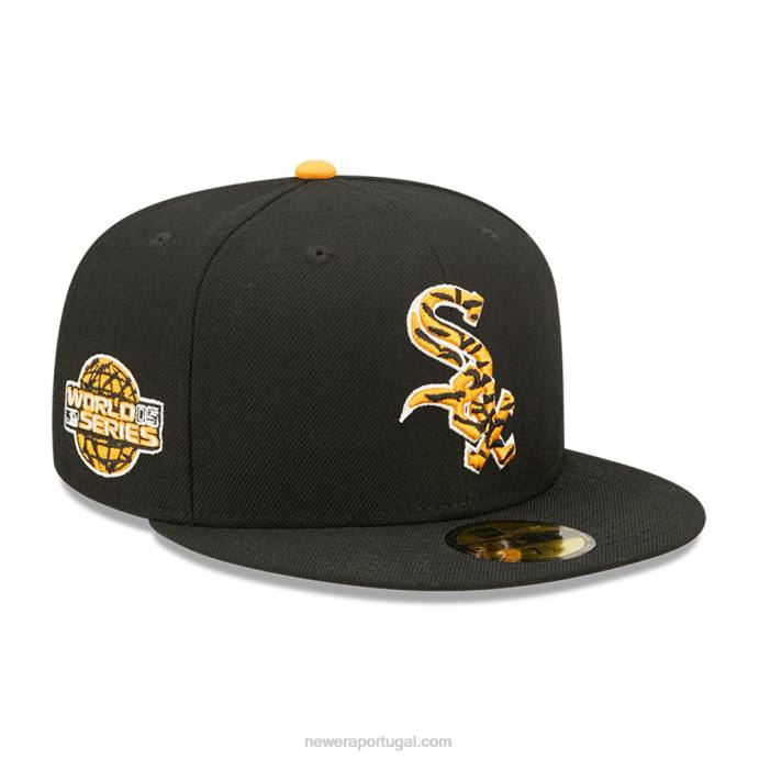 FFTN851 New Era Boné Chicago White Sox Tiger Fill Black 59Fifty