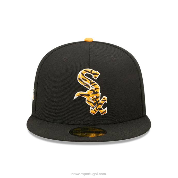 FFTN851 New Era Boné Chicago White Sox Tiger Fill Black 59Fifty