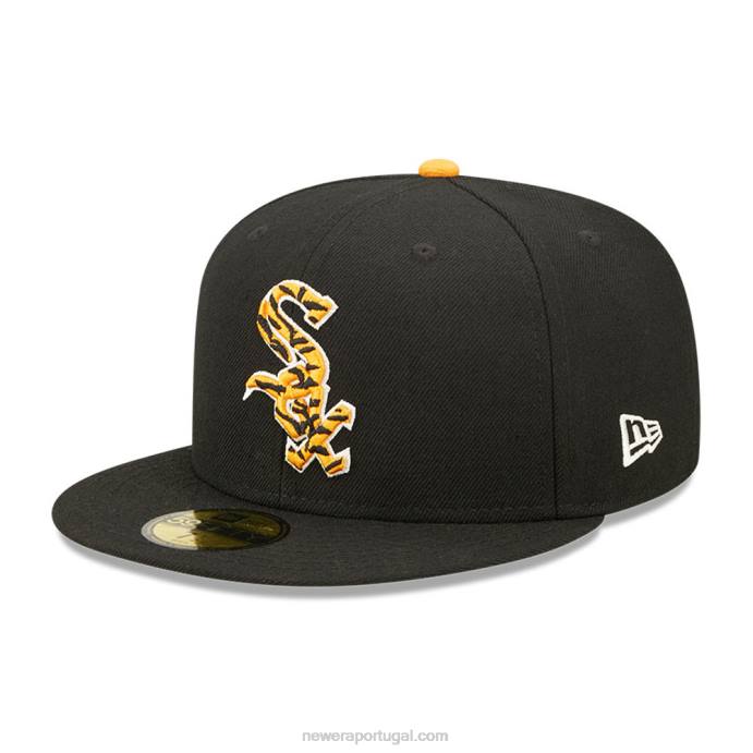 FFTN851 New Era Boné Chicago White Sox Tiger Fill Black 59Fifty