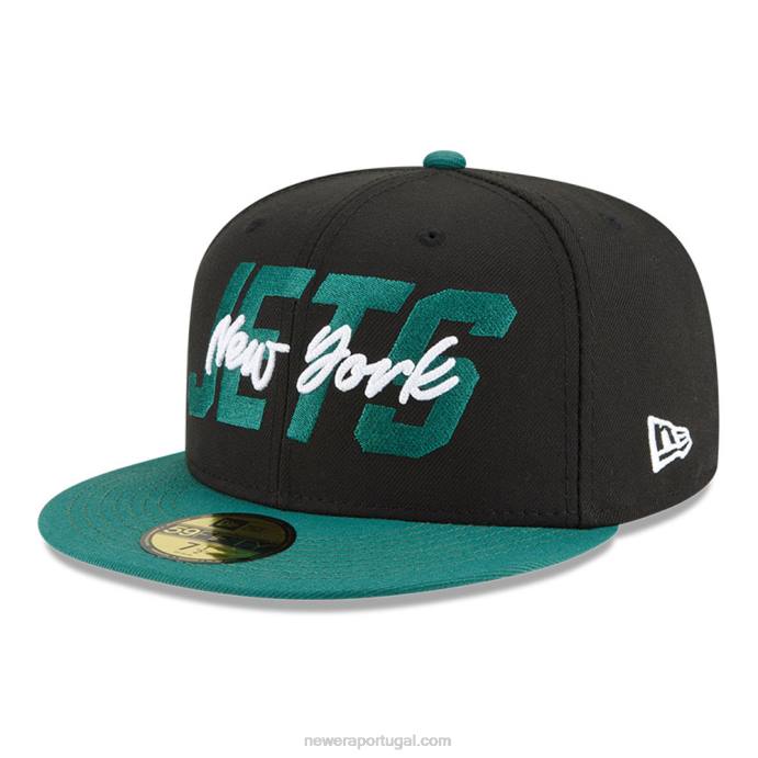 FFTN852 New Era New York Jets nfl draft black 59fifty boné ajustado